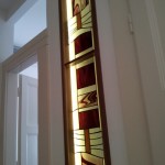 Modern ólomüveg térelválasztó lakásokba