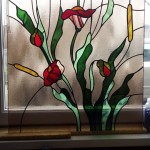 ólomüveg virágminta